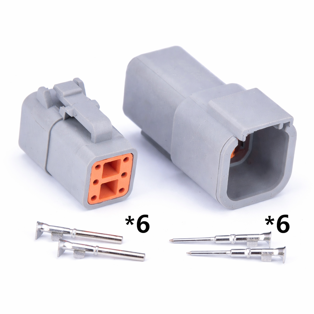 6-Pin DTM Connector DTM06-6S / DTM04-6P – Male or Female Waterproof Automotive Sealed Plug for Deutsch