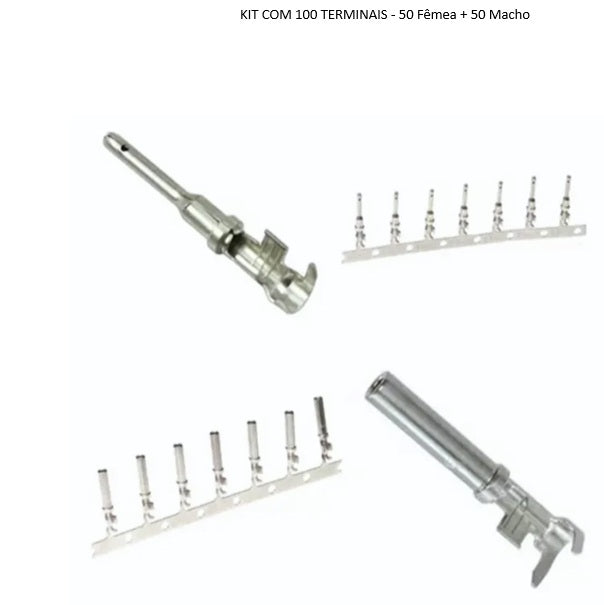 Kit with 100 Agricultural Terminals Deutsch Size 16 - Male and Female