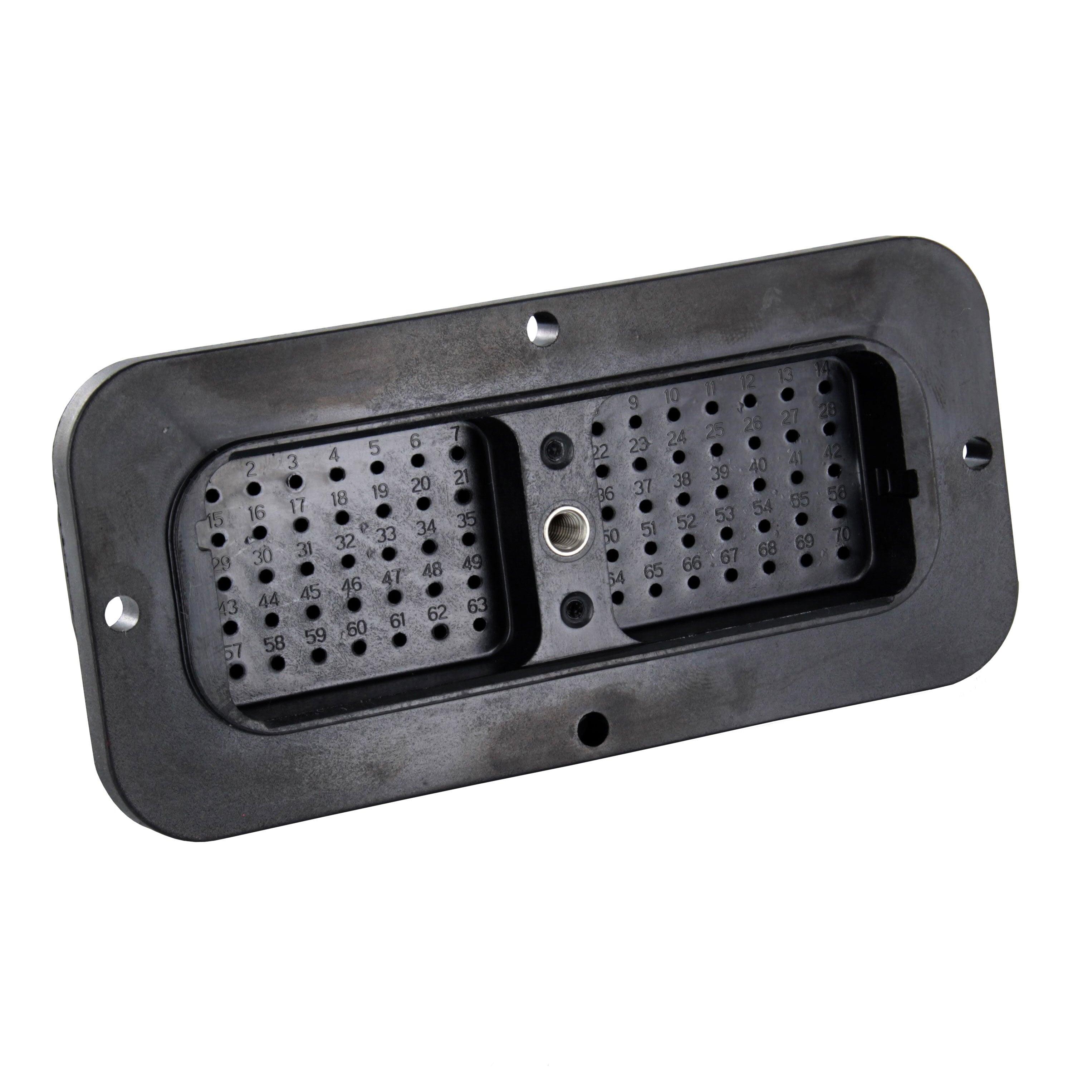 DRC12-70PA - DRC Series - 70 Pin Receptacle - A Key, Flange, Black