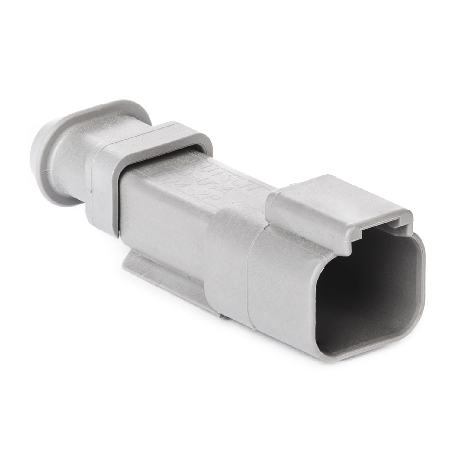 DT04-2P-CE04 - DT Series - 2 Pin Receptacle - Reduced Dia. Seals, Shrink Boot Adapter, Gray