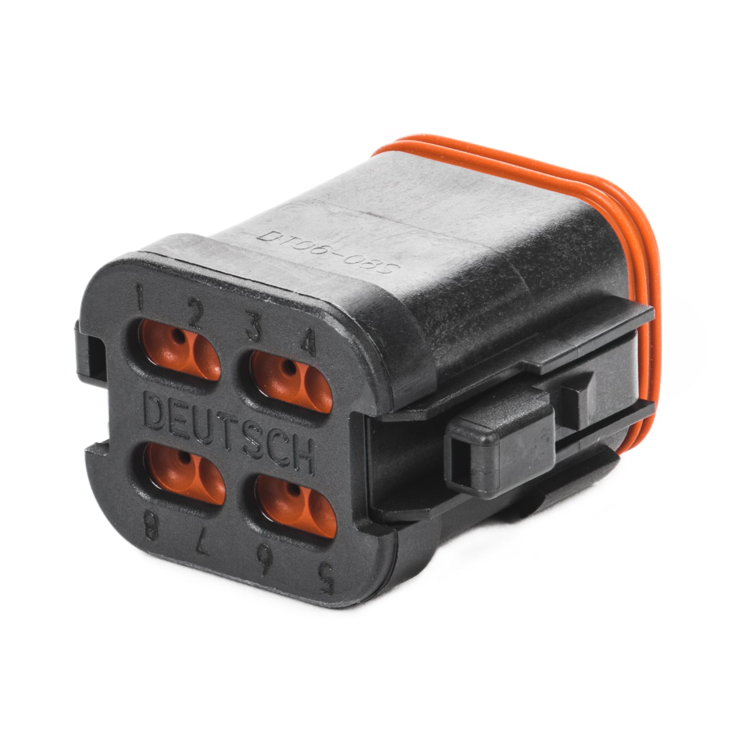 DT06-08SA-E005 - DT Series - 8 Socket Plug - A Key, End Cap, Black