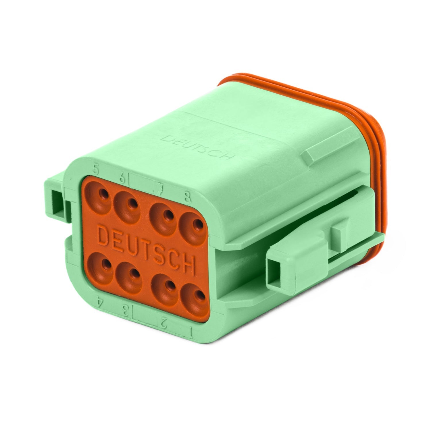 DT06-08SC-P012 - DT Series - 8 Socket Plug - C Key, Enhanced Seal Retention, Green