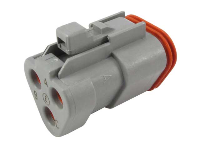 DT06-3S-CE01 - DT Series - 3 Socket Plug - Reduced Dia. Seals, End Cap, Black