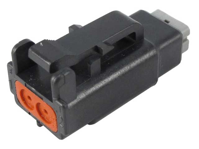 DTMH06-2SA- DTM Series- 2 Pin Plug- A Key, Black