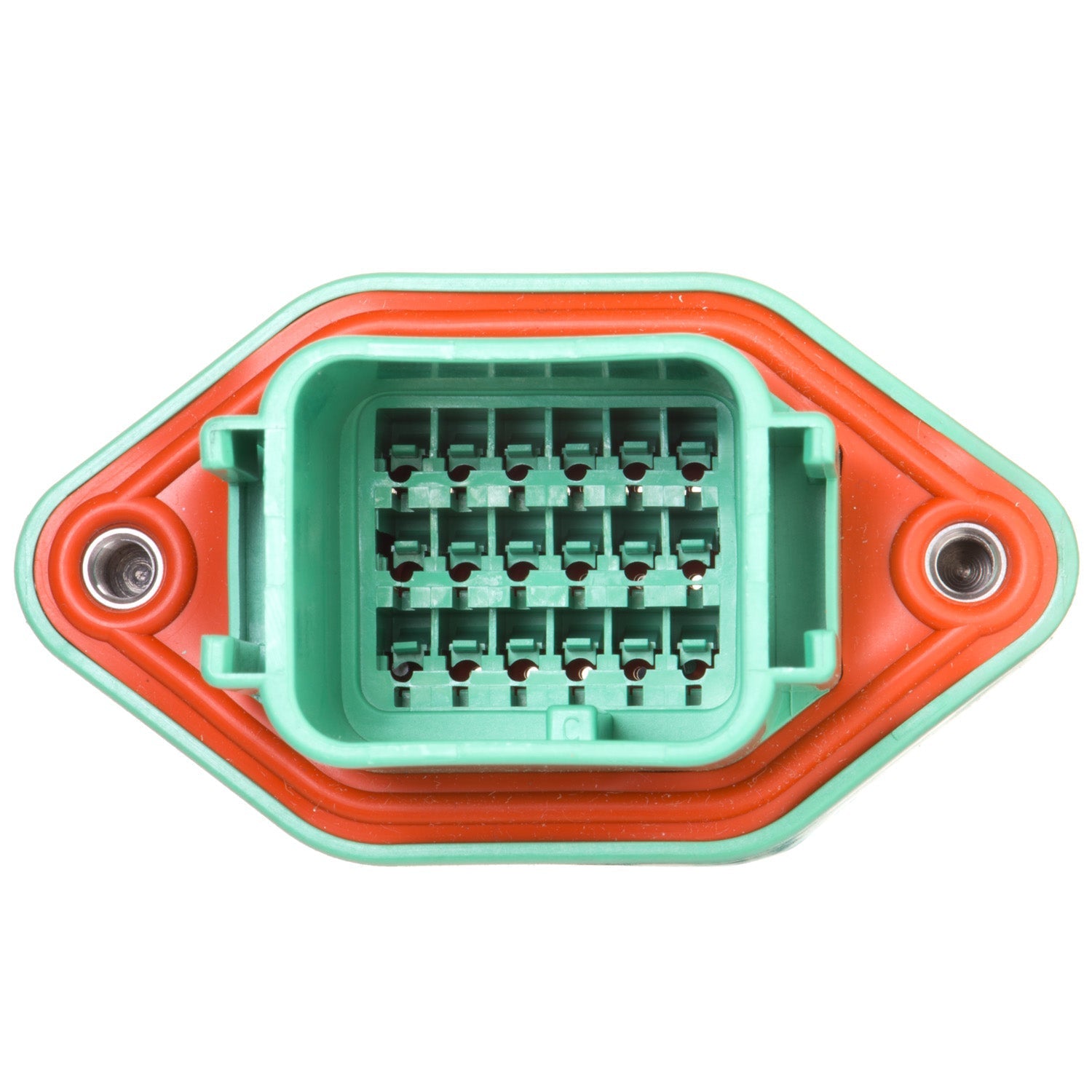 DTV02-18PC - 18 Pin Receptacle - Sealed Flange, C Key, Green - Deutsch DTV Series