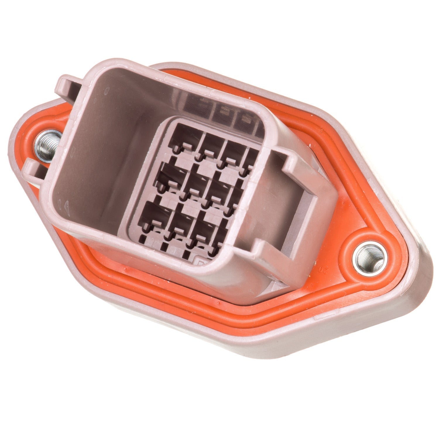 DTV02-18PD - DTV Series - 18 Pin Receptacle - Sealed Flange, Gasket, End Cap, D Key, Brown