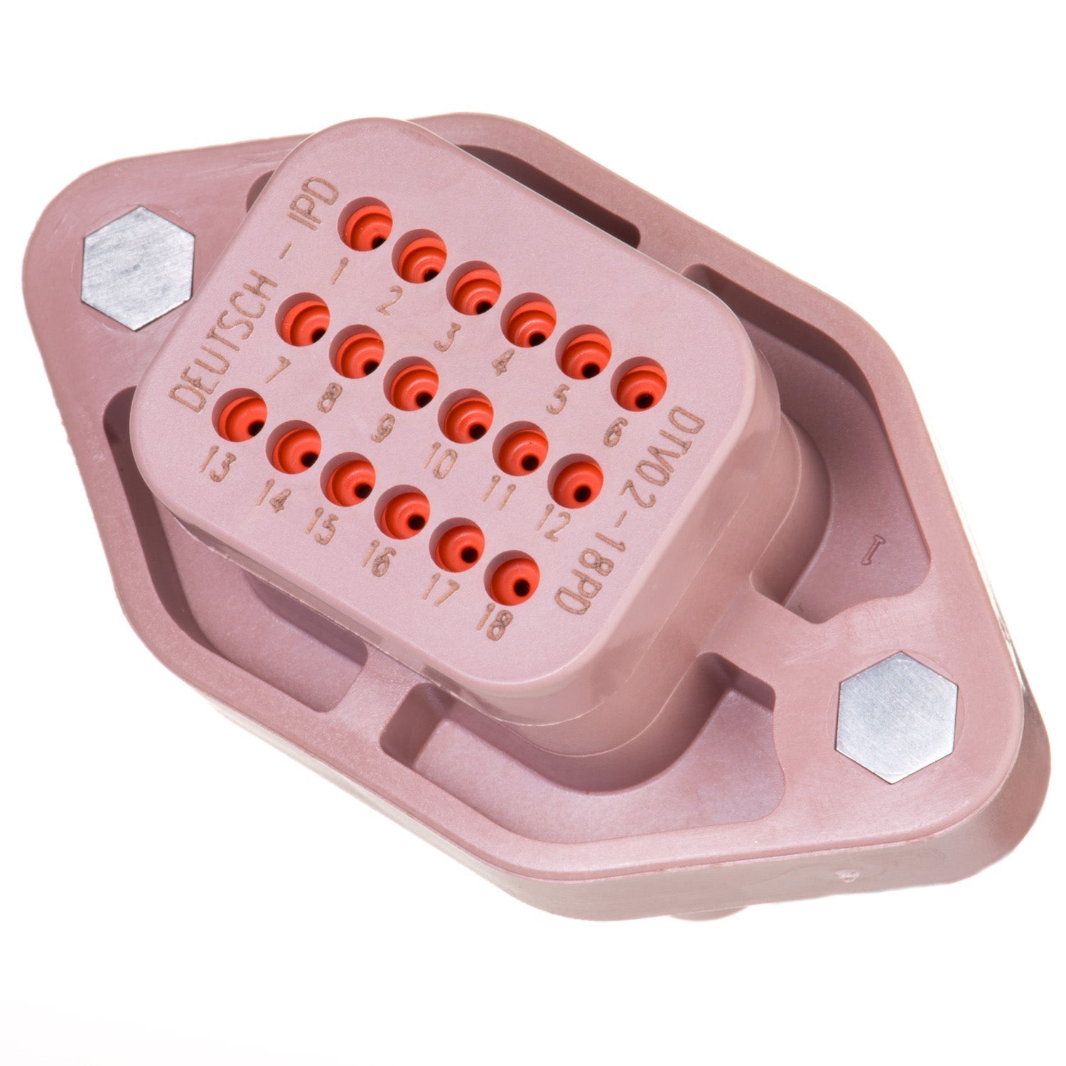 DTV02-18PD - DTV Series - 18 Pin Receptacle - Sealed Flange, Gasket, End Cap, D Key, Brown