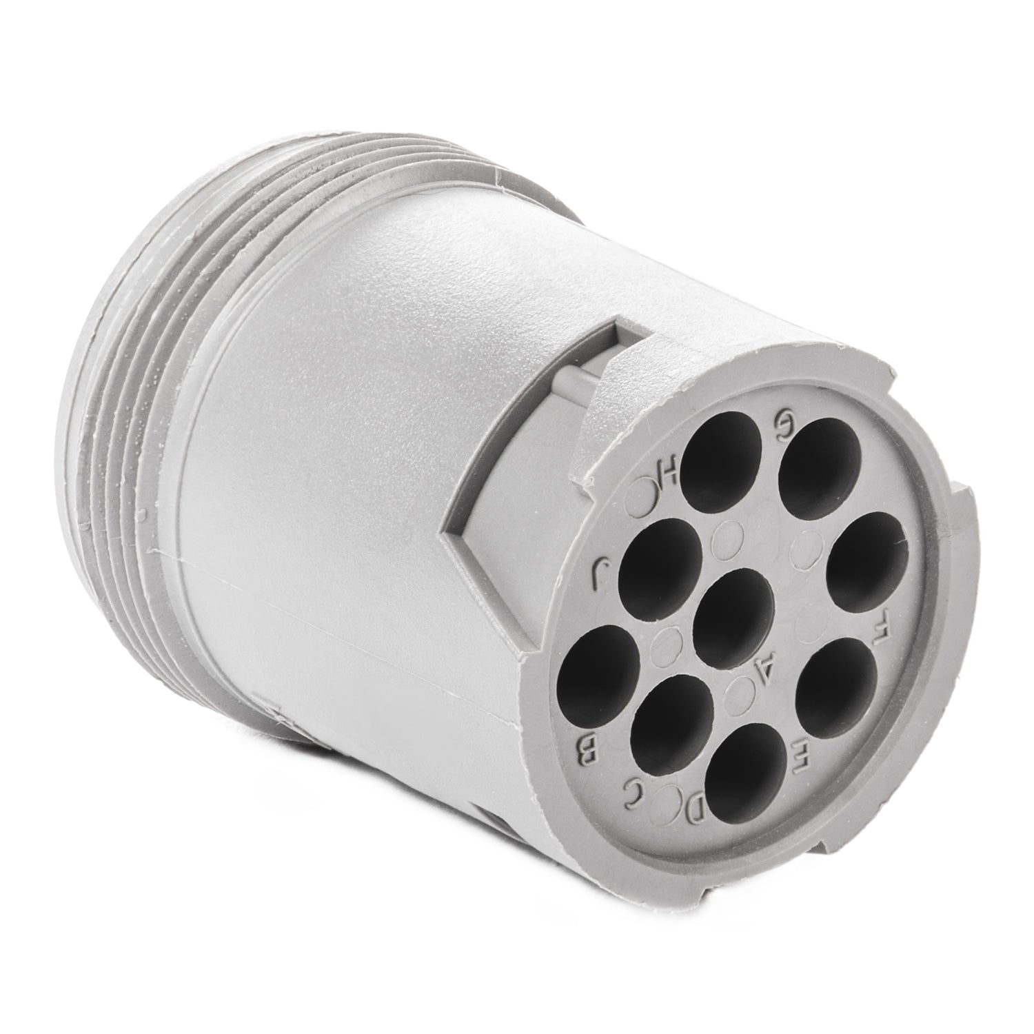 HD14-9-96P - HD10 Series - 9 Pin Receptacle - Threaded Rear, Gray