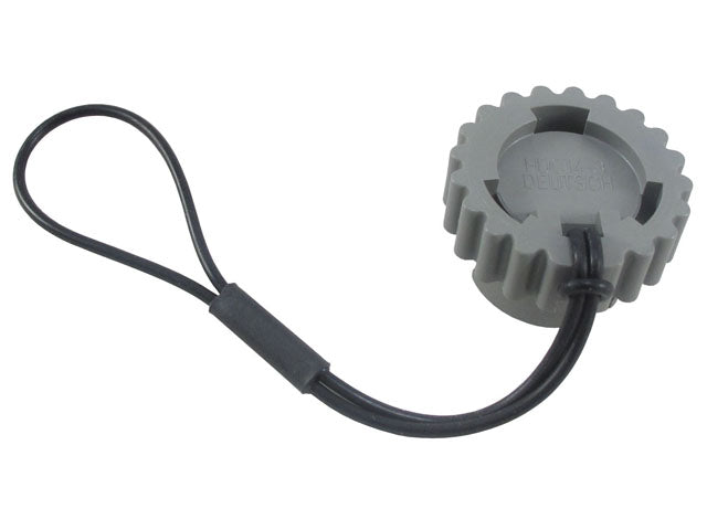 HDC14-3-JDL - HD10 Series - Dust Cap for 3 Cavity Plug - Nitrile Lanyard, Gray