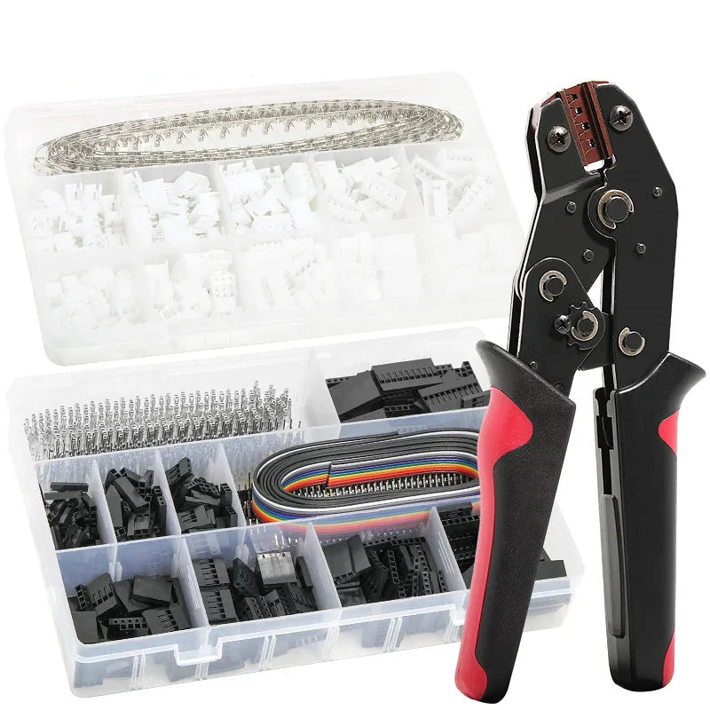 460/1550PCS Micro JST-XH & Dupont Wire Connector Kit 2.54mm – 2/3/4/5/6-Pin Male & Female Pin Header Jumper Cable Housing Adapter Set