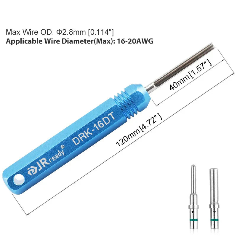 JRready RT1B Pin Extractor Tool – Terminal Removal Tool for Solid & Stamped Contacts Compatible with Deutsch DT / DTM / DTP / HDP / DRC Connectors