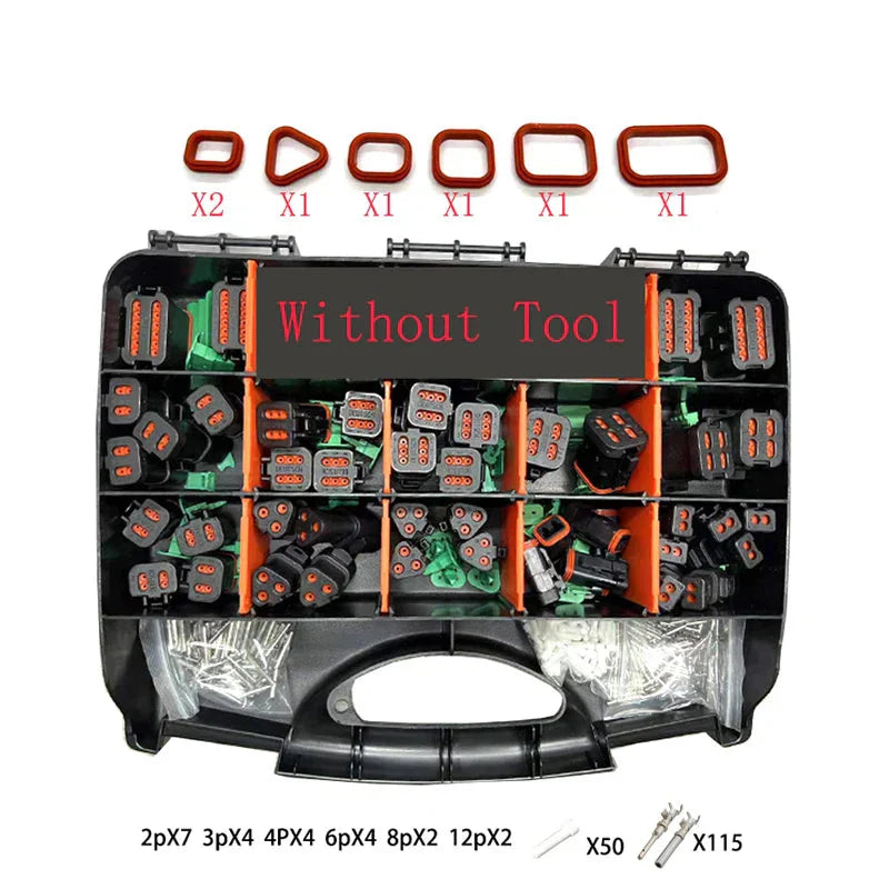 321PCS Deutsch DT Series Waterproof Connector Kit – DT06-2/3/4/6/8/12S & DT04-2/3/4/6/8/12P with Terminals Repair Tool Box