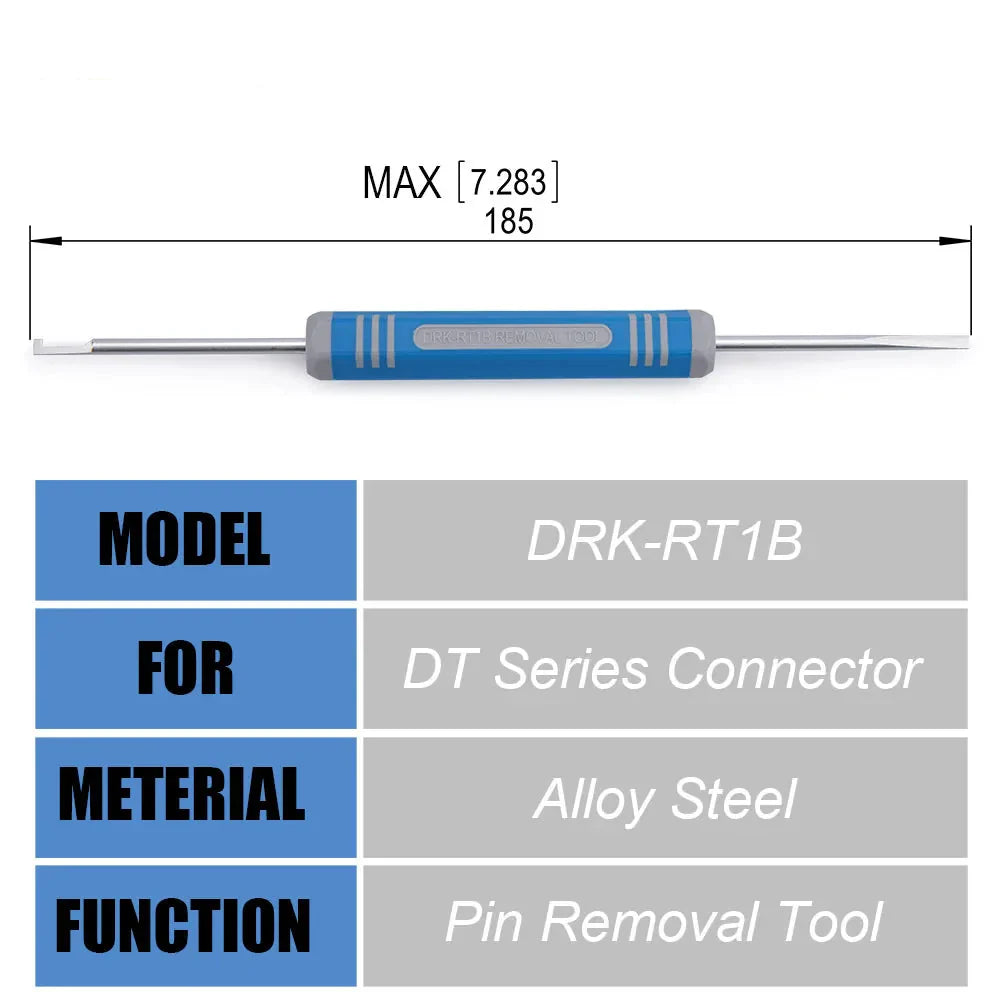 JRready RT1B Pin Extractor Tool – Terminal Removal Tool for Solid & Stamped Contacts Compatible with Deutsch DT / DTM / DTP / HDP / DRC Connectors