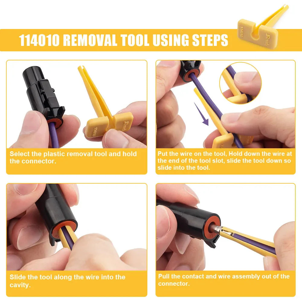 JRready RT1B Pin Extractor Tool – Terminal Removal Tool for Solid & Stamped Contacts Compatible with Deutsch DT / DTM / DTP / HDP / DRC Connectors