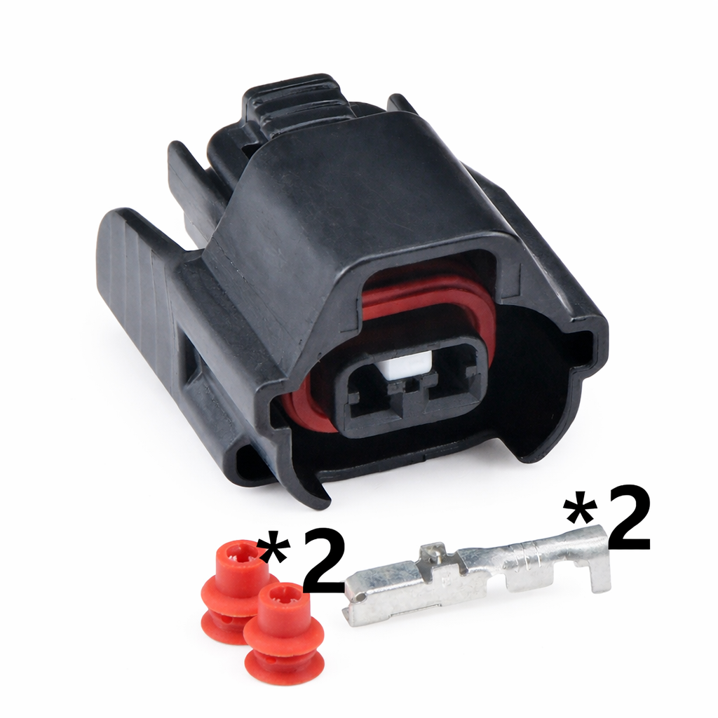 2-Pin Female Waterproof Automotive Connector – Fuel Injector Harness Plug 90980-11153 (ID-2000 / VQ35 / 2JZ) 6189-0573 for Toyota & Lexus