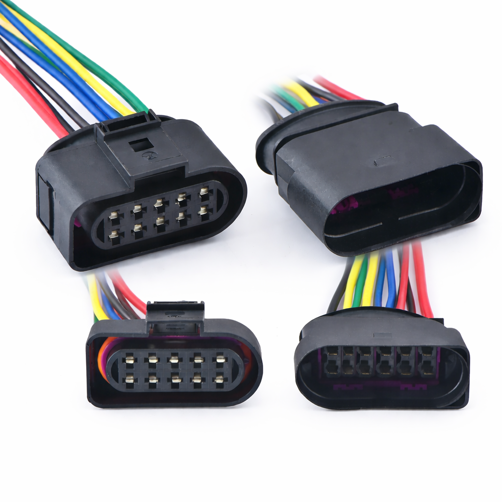 10-Pin Waterproof Auto Connector 3.5mm with Wire – 1J0973735 / 6R0973735 Temperature Sensor & Halogen Headlight Plug