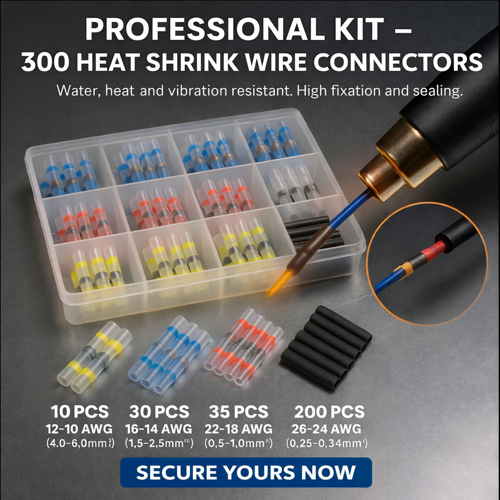 Kit of 300 Electrical Splices with Solder and Heat Shrink Tubing | Automotive