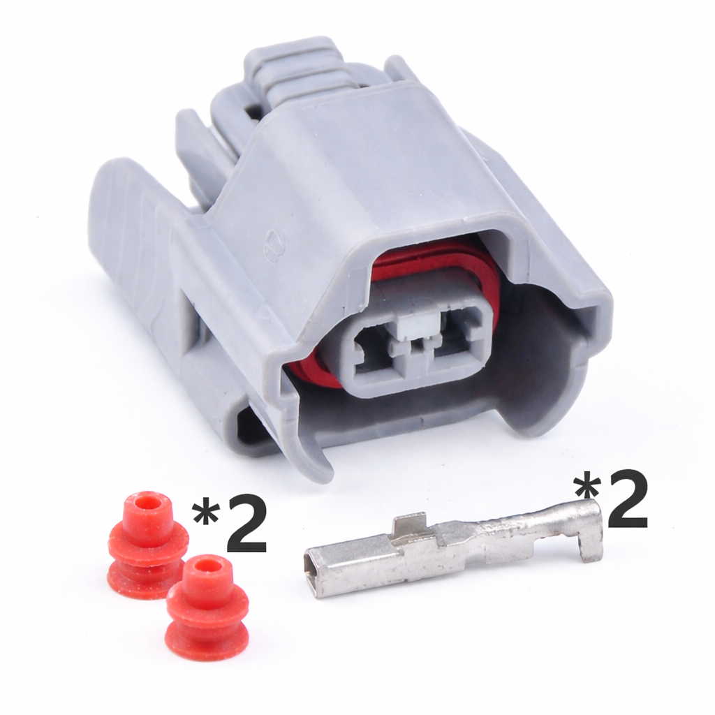 2-Pin Female Waterproof Automotive Connector – Fuel Injector Harness Plug 90980-11153 (ID-2000 / VQ35 / 2JZ) 6189-0573 for Toyota & Lexus