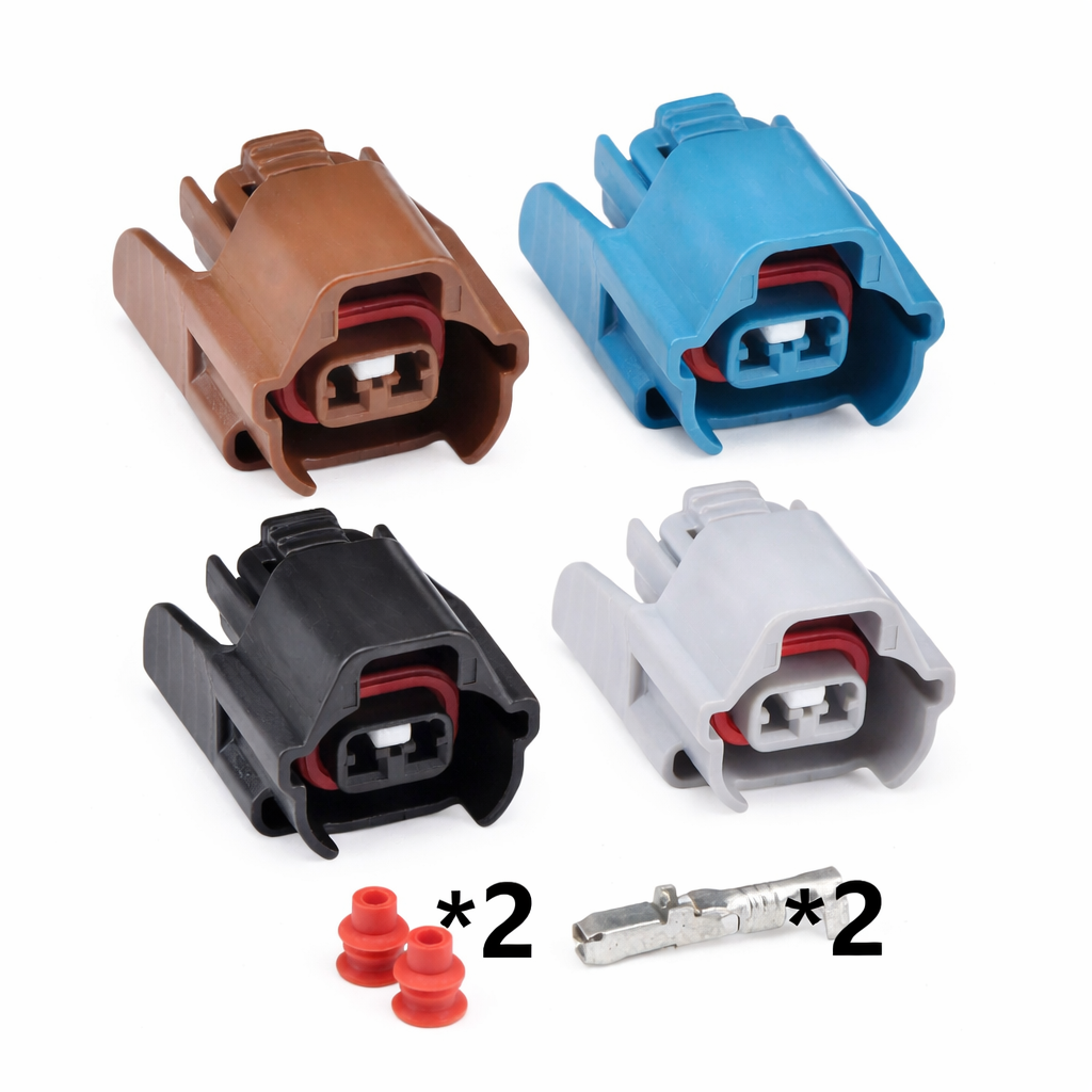 2-Pin Female Waterproof Automotive Connector – Fuel Injector Harness Plug 90980-11153 (ID-2000 / VQ35 / 2JZ) 6189-0573 for Toyota & Lexus