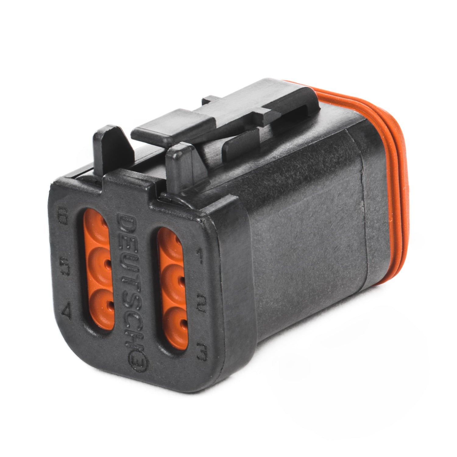 DT06-6S-CE05 - DT Series - 6 Socket Plug - Reduced Dia. Seals, Enhanced Seal Retention, End Cap, Black
