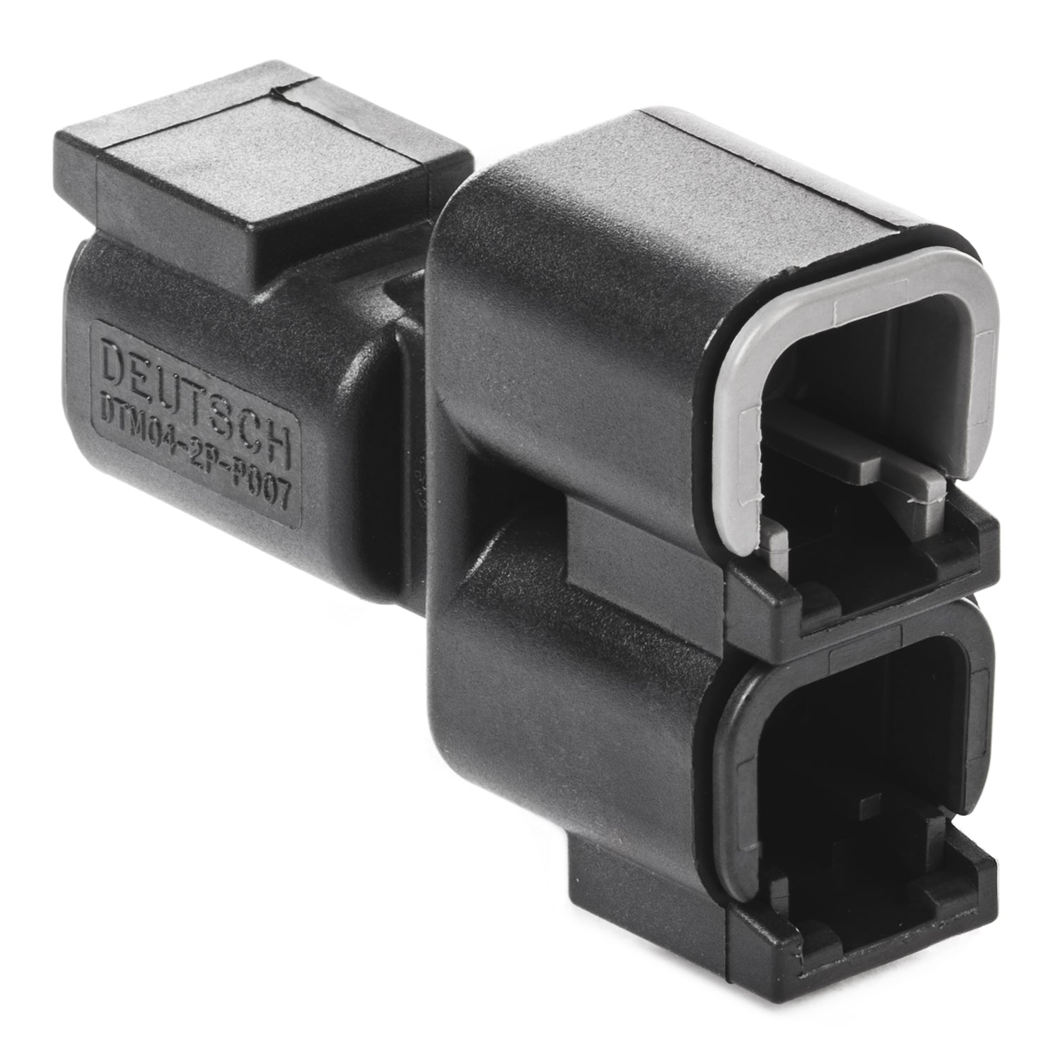 DTM04-2P-P007 - DTM Series - 2 Pin Receptacle - Terminating Resistor, "Y" Connector, Molded-in Gold Pins, J1939, Black