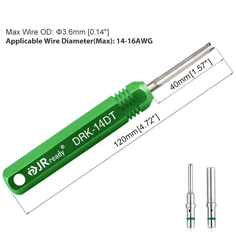 JRready RT1B Pin Extractor Tool – Terminal Removal Tool for Solid & Stamped Contacts Compatible with Deutsch DT / DTM / DTP / HDP / DRC Connectors