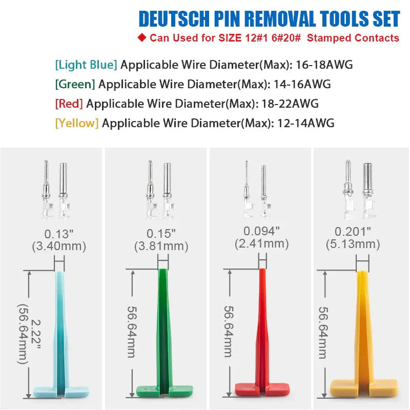 JRready RT1B Pin Extractor Tool – Terminal Removal Tool for Solid & Stamped Contacts Compatible with Deutsch DT / DTM / DTP / HDP / DRC Connectors
