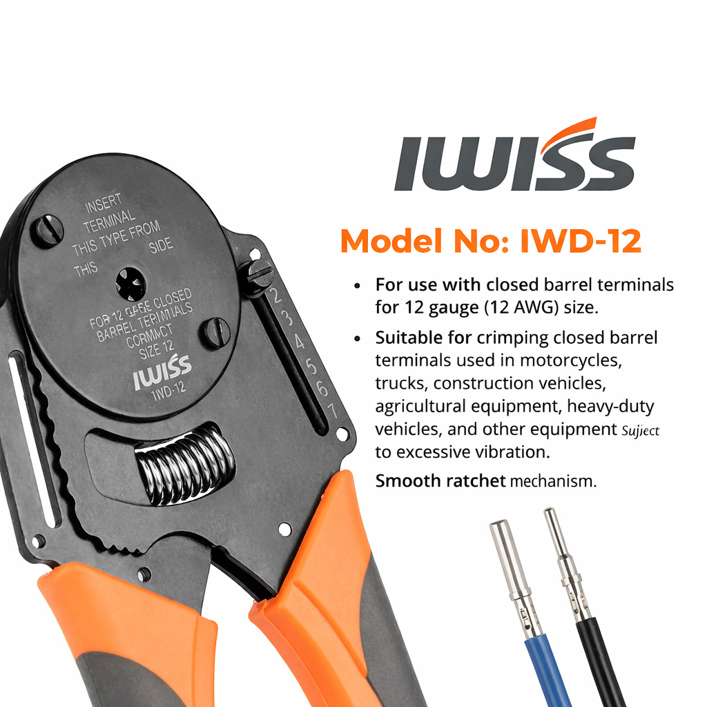 Crimping Tool for Circular Terminals - IWD-12