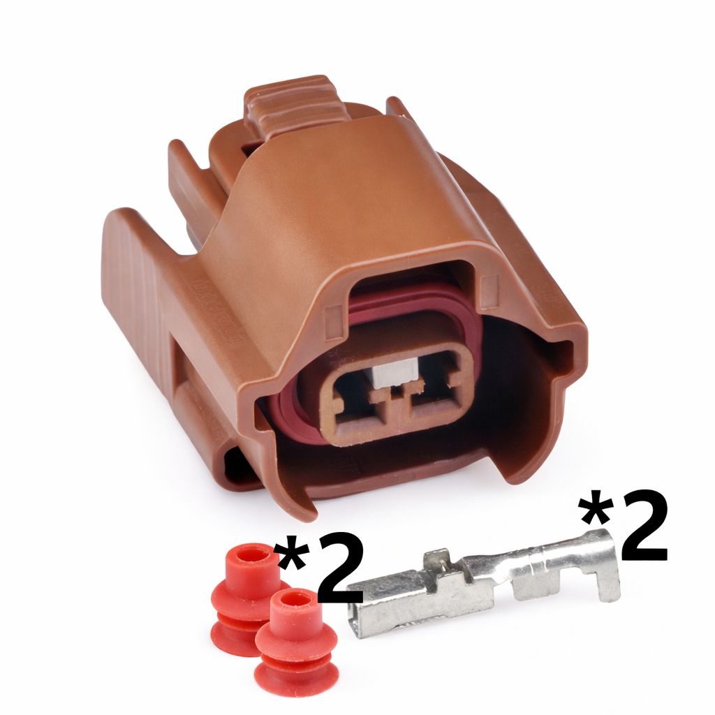 2-Pin Female Waterproof Automotive Connector – Fuel Injector Harness Plug 90980-11153 (ID-2000 / VQ35 / 2JZ) 6189-0573 for Toyota & Lexus