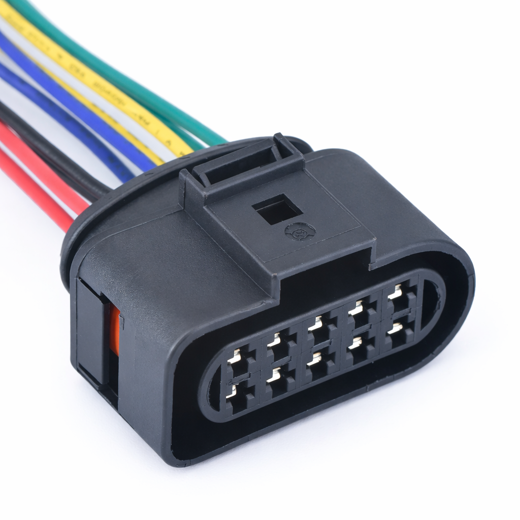 10-Pin Waterproof Auto Connector 3.5mm with Wire – 1J0973735 / 6R0973735 Temperature Sensor & Halogen Headlight Plug