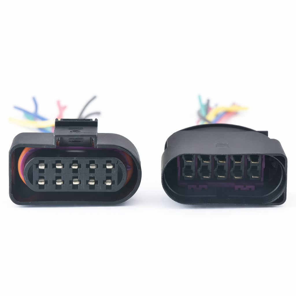 10-Pin Waterproof Auto Connector 3.5mm with Wire – 1J0973735 / 6R0973735 Temperature Sensor & Halogen Headlight Plug